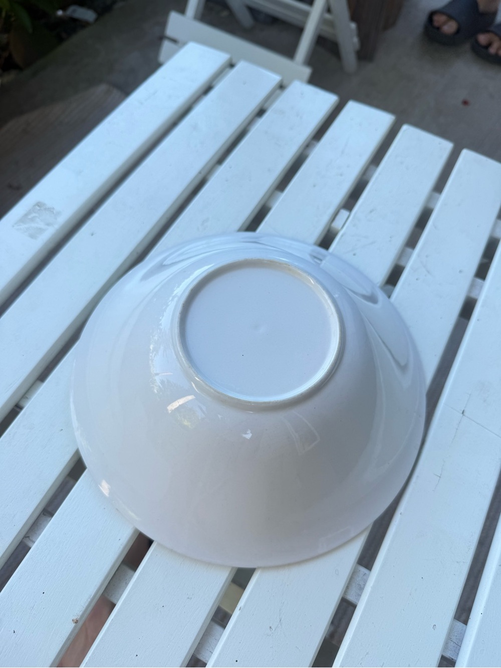 Sunnycraft Rainbow Bowl Stripe White Genuine Ironstone Hand Painted Oven Proof - Picture 6 of 10